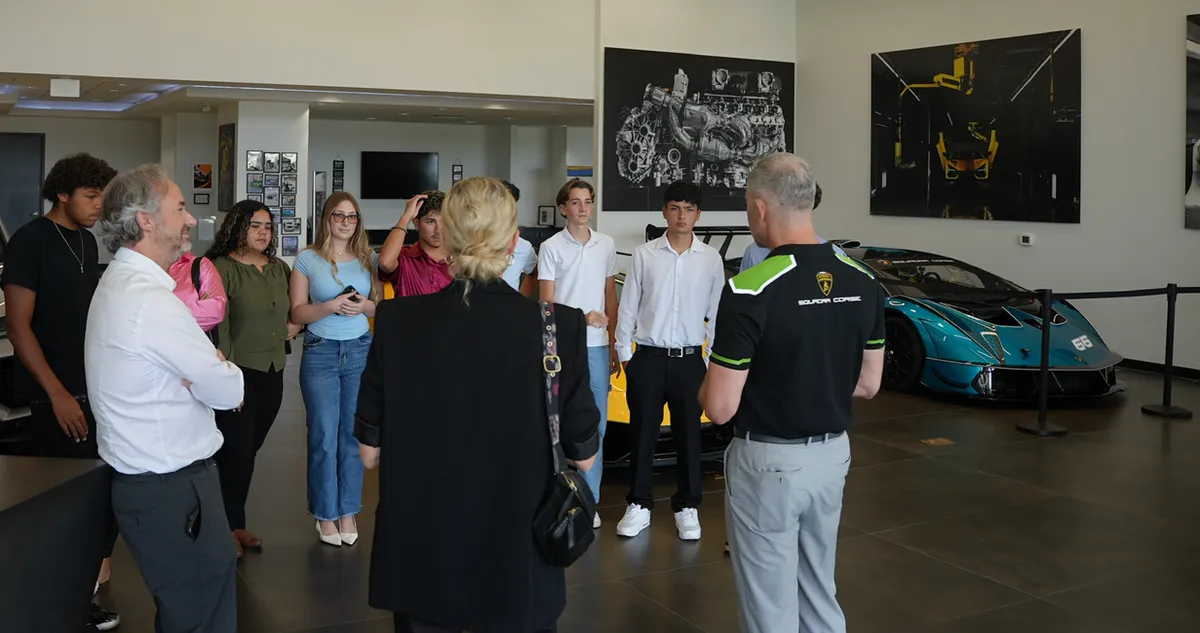 Young Founders on a field trip to a local business